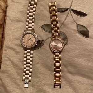 Rhinestones encrusted watch face all stones intact with stainless steel back